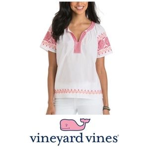 VINEYARD VINES Medallion Embroidered Top